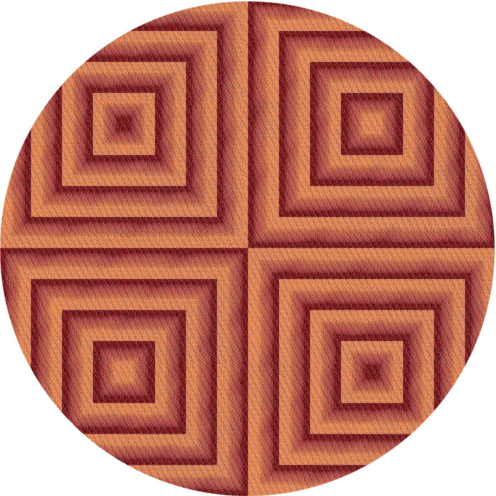 Square Patterned Bright Orange Rug, pat2287rd