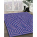 Machine Washable Transitional Medium Slate Blue Rug in a Family Room, wshpat2288blu