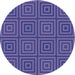 Square Patterned Medium Slate Blue Rug, pat2288blu