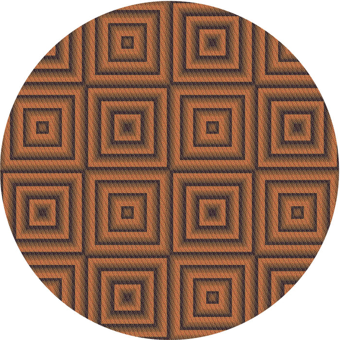 Square Patterned Red Brown Rug, pat2288brn