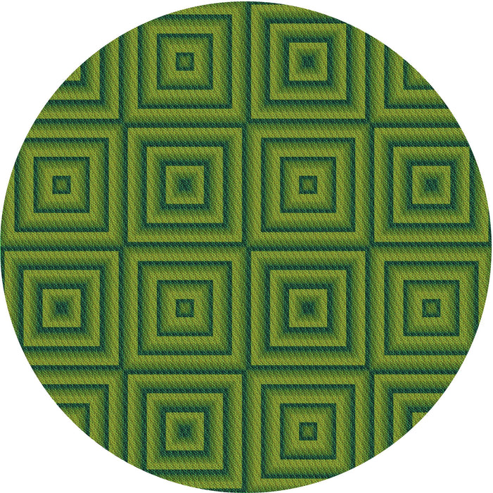 Square Patterned Apple Green Rug, pat2288grn