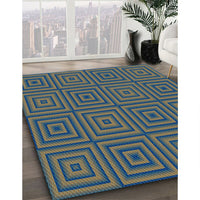 Patterned Camouflage Green Rug, pat2288lblu