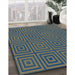 Patterned Camouflage Green Rug in Family Room, pat2288lblu