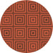 Square Patterned Orange Red Orange Rug, pat2288org