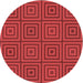 Square Patterned Red Rug, pat2288rd