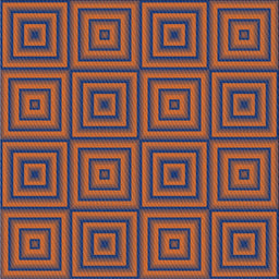 Square Patterned Orange Salmon Pink Novelty Rug, pat2288