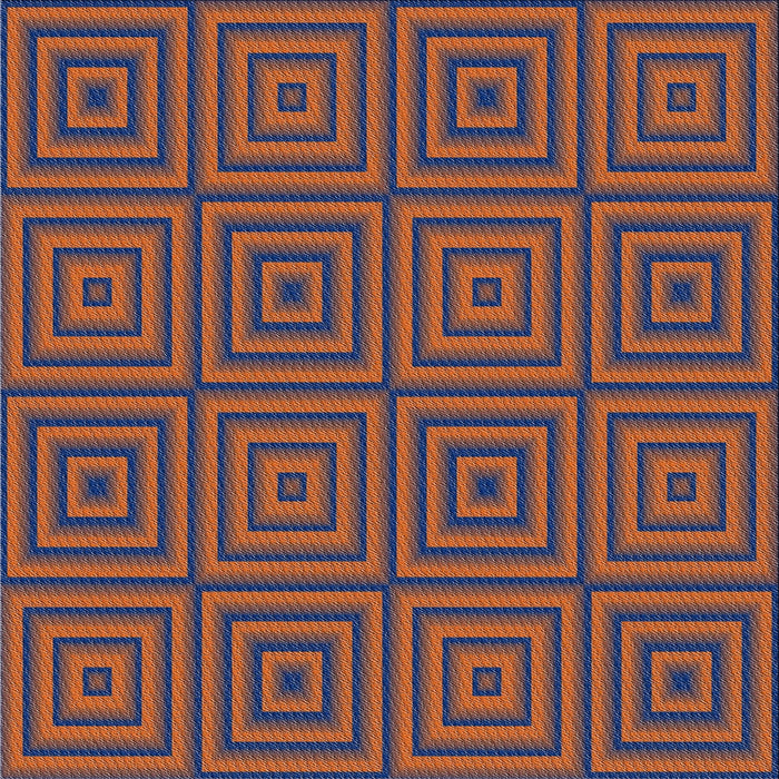 Square Patterned Orange Salmon Pink Novelty Rug, pat2288