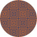 Sideview of Patterned Orange Salmon Pink Novelty Rug, pat2288