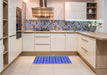 Patterned Sky Blue Rug in a Kitchen, pat2289blu