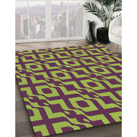 Patterned Pistachio Green Rug, pat2289brn