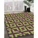 Patterned Pistachio Green Rug in Family Room, pat2289brn