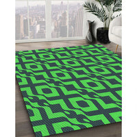 Patterned Lime Green Rug, pat2289grn