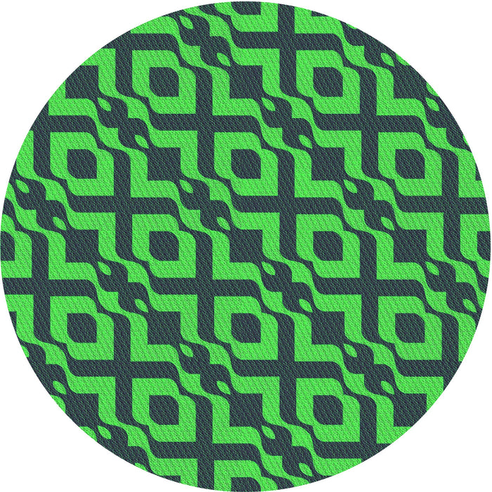 Square Patterned Lime Green Rug, pat2289grn