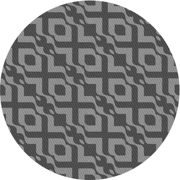 Square Patterned Black Rug, pat2289gry