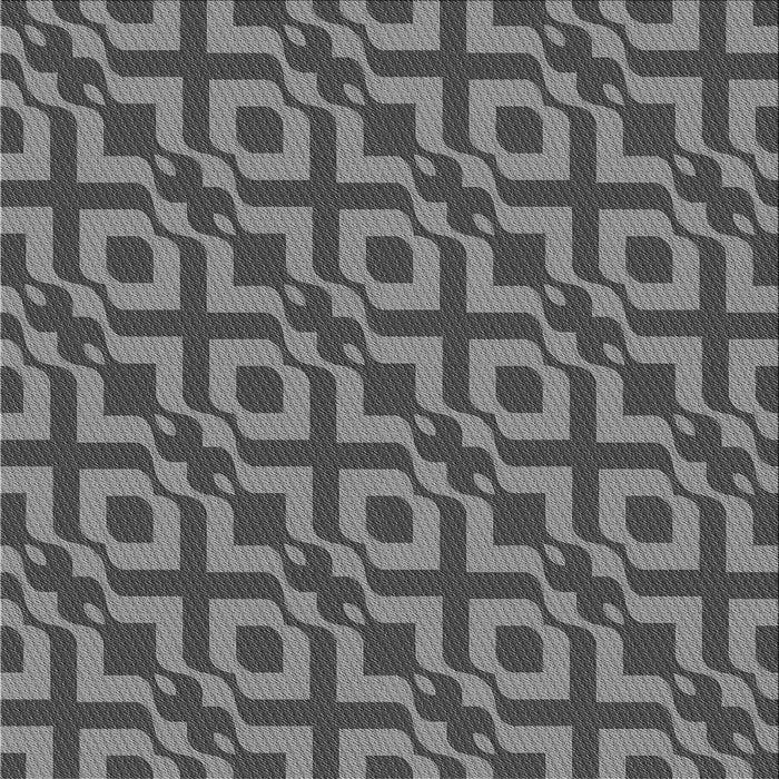 Round Patterned Black Rug, pat2289gry