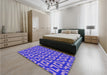 Patterned Purple Mimosa Purple Rug in a Bedroom, pat2289pur