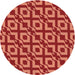 Square Patterned Orange Rug, pat2289rd