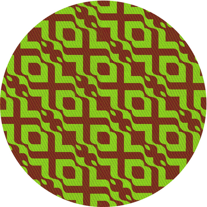 Square Patterned Bright Green Rug, pat2289yw