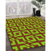 Patterned Bright Green Rug in Family Room, pat2289yw