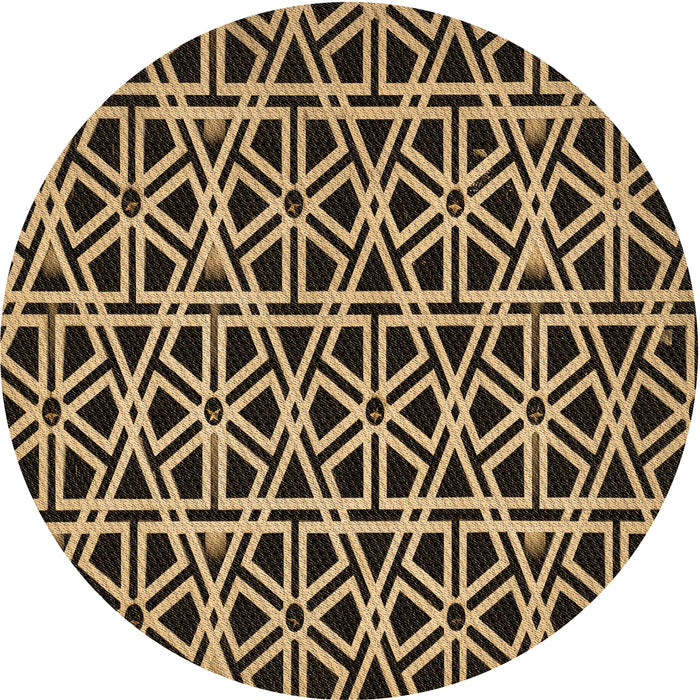 Square Patterned Metallic Gold Rug, pat229brn