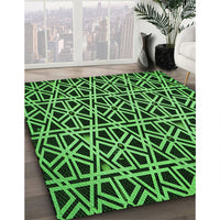 Patterned Dark Forest Green Rug, pat229grn