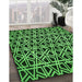 Patterned Dark Forest Green Rug in Family Room, pat229grn