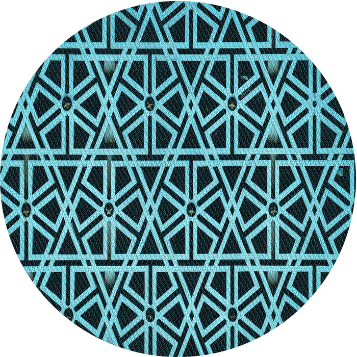Square Patterned Deep Teal Green Rug, pat229lblu