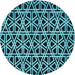 Square Patterned Deep Teal Green Rug, pat229lblu