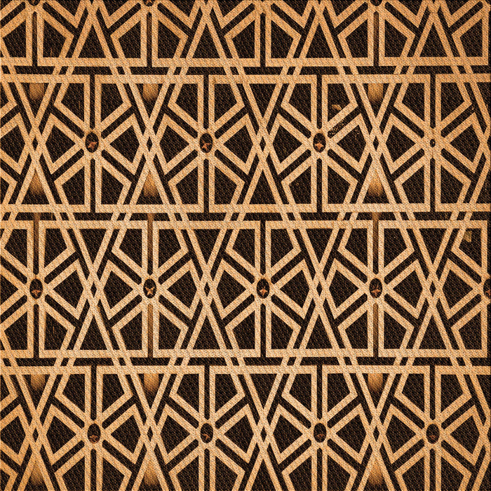 Round Patterned Orange Rug, pat229org