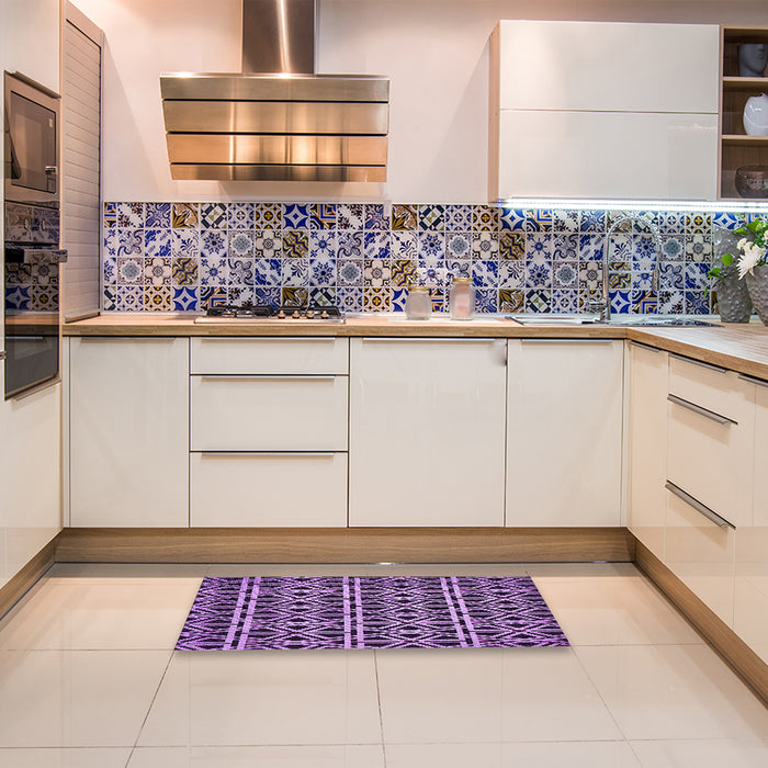 Patterned Violet Purple Rug in a Kitchen, pat229pur