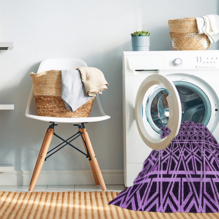 Machine Washable Transitional Violet Purple Rug in a Washing Machine, wshpat229pur
