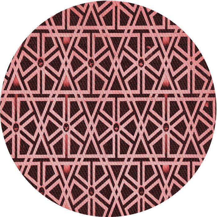 Square Patterned Pastel Red Pink Rug, pat229rd