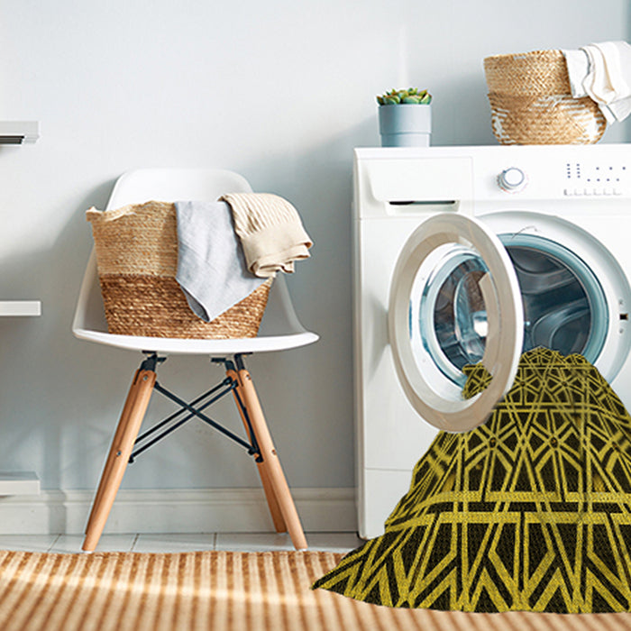 Machine Washable Transitional Midnight Gray Rug in a Washing Machine, wshpat229yw