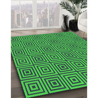 Patterned Lime Green Rug, pat2290grn