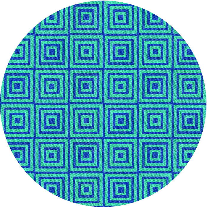 Square Patterned Medium Spring Green Rug, pat2290lblu