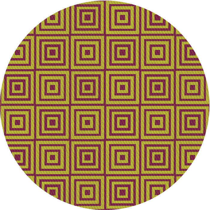 Square Patterned Golden Brown Yellow Rug, pat2290org