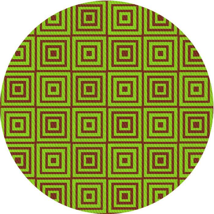 Square Patterned Bright Green Rug, pat2290yw