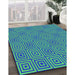 Patterned Blue Novelty Rug in Family Room, pat2290