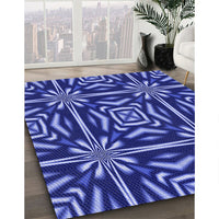 Patterned Sky Blue Rug, pat2291blu