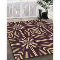 Patterned Purple Lily Purple Rug, pat2291brn