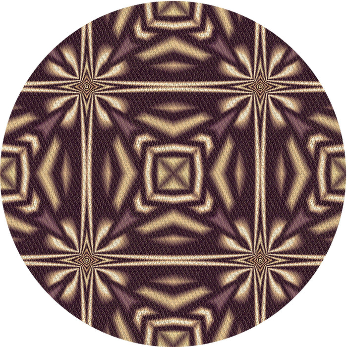 Square Patterned Purple Lily Purple Rug, pat2291brn