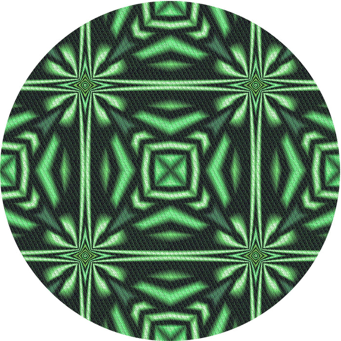 Square Machine Washable Transitional Dark Forest Green Rug in a Living Room, wshpat2291grn