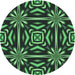 Square Patterned Dark Forest Green Rug, pat2291grn