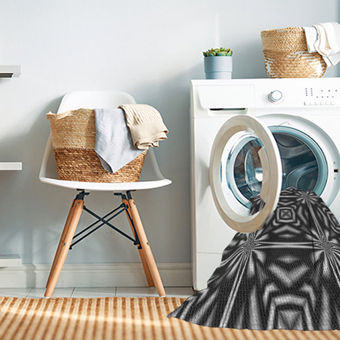 Machine Washable Transitional Gunmetal Gray Rug in a Washing Machine, wshpat2291gry