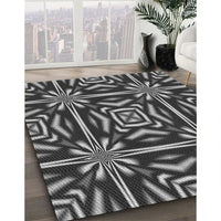 Patterned Gunmetal Gray Rug, pat2291gry