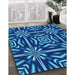 Machine Washable Transitional Cobalt Blue Rug in a Family Room, wshpat2291lblu