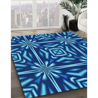 Patterned Cobalt Blue Rug, pat2291lblu