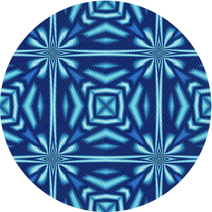 Square Patterned Cobalt Blue Rug, pat2291lblu