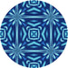 Square Patterned Cobalt Blue Rug, pat2291lblu