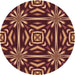 Square Patterned Deep Red Rug, pat2291org